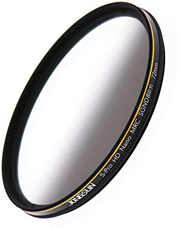 JONGSUN Filtre ND 72mm, Couleur Gradués Dégradé Gris Circulaire Filtre Densité Neutre, 18 Couches Multicouches, Verre Optique Schott B270, CSGND8 (0.9) 3-Stop