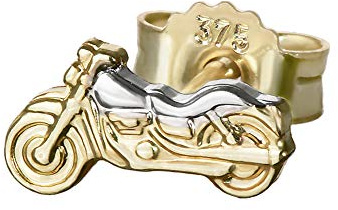 NKlaus Ohrstecker Motorrad Bicolor aus 375 Gold 9 Karat 8x4mm 1 Stück