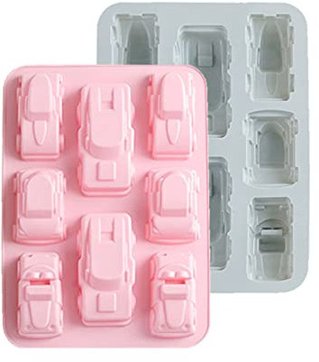 CANDeal 2 STÜCKE Silikonform Backform 8-Fach Reines Silikon 3D Auto Form Antihaft Reines Silikon Seifenform Für Kuchen Seife Gelee Pudding Schokolade Backen
