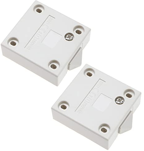2 Stück Schrank-Lichtschalter, normalerweise geschlossener Kleiderschrank, Touch-Schalter, Push-to-Break-Tür-Lichtschalter für Kleiderschrank, Schrank, Schiebetür, 2 A 250 V, Weiß