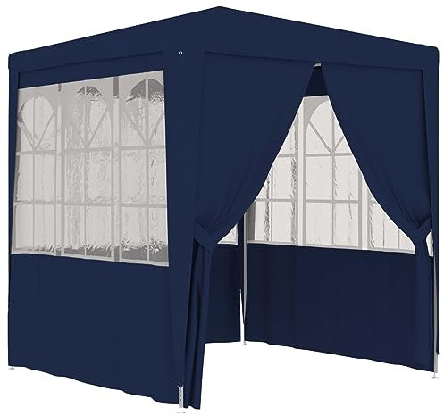 LAPOOH Profi-Partyzelt mit Seitenwänden 2×2m Blau 90 g/m² Pavillon, Faltpavillon, Gazebo, Überdachung Garten, Sonnenschutz Zelt, Poolzelt, Pop Up Zelt, Pergola