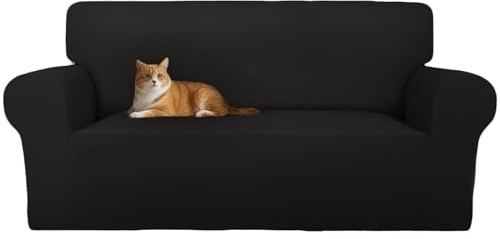 Cotopuro Sofa überzug 4 Sitzer (240-290cm) Stretch, Super Elastisch Sofabezug Mit Armlehnen,Kratzfester rutschfest Sofa Cover für Hunde Katzen und Haustiere, Weich und Bequem
