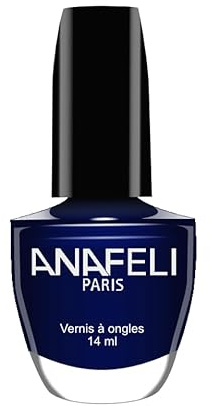 Vernis à Ongles ANAFELI - Bleu nuit n° 108 - Pinceau large pour une application facile