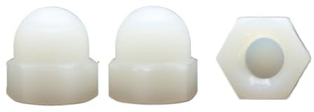 DIN1587 Schwarze weiße Nylon-Hutmuttern M3 M4 M5 M6 M8 M10 M12 Dekorative Kunststoffabdeckung Halbkreis-Hutmutter(WHITE,M6 20pcs)