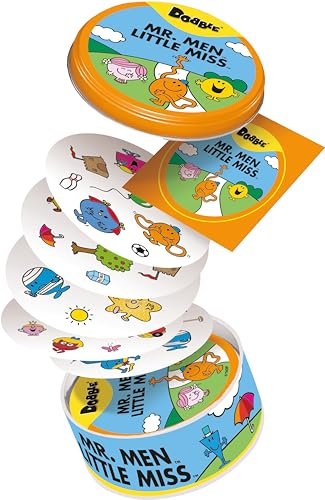 Asmodee Dobble Mr Men and Little Miss Kartenspiel, ab 4 Jahren, 2-8 Spieler, 15 Minuten Spieldauer