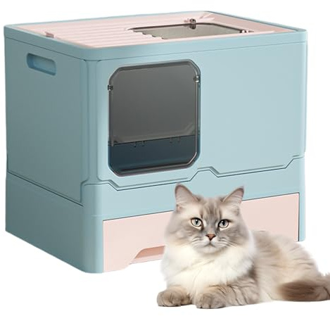 Arenero para gatos cerrados, orinal para gatos – Arenero para gatos grande con cajón y pala, para gatos con tapa, para gatos antisalpicaduras para gato
