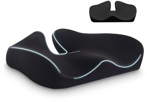 Orthopädisches Sitzkissen für Bürostuhl, Ergonomisches Sitzkissen für Büro und Autostuhl, Rollstuhl, Sitzring steißbein entlastung, Lendenwirbelstützkissen, Erhöht Sitzkomfort & Unterstützt Haltung