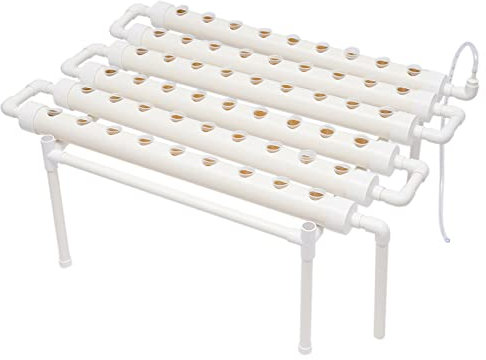 TouTToNG Hydroponic Grow Kit 54 fori, 6 tubi, sistema di irrigazione per impianti idroponici, sistemi di coltivazione di piante senza terra, in PVC, 102 x 62 x 35 cm