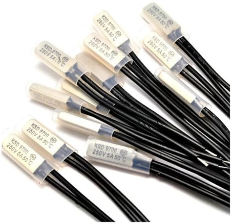 10pcs 250V 5A Temperature Switch Thermostat 35C-120C Degree NO Normal Open KSD9700 ITCLEYMDZV(55C)