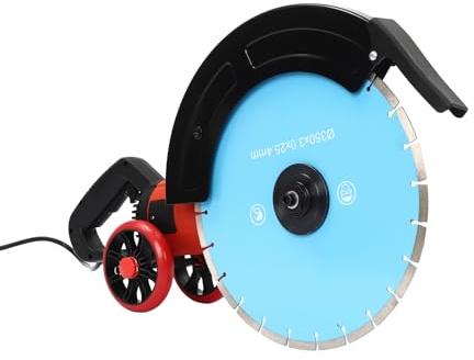 Betontrennsäge Motorisierte Betonsägen 4000W 3000RPM Betonsäge mit 350mm Sägeblatt und Rollenden Ablenkrollen Betontrennsägen für Stein Beton Granit Schneidmaschine