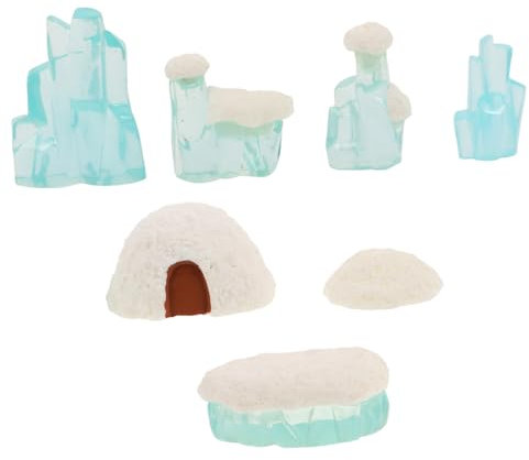 YARNOW 7stücke Mini-eishausfiguren Aus Harz Lebensechte Iglu-modellfiguren Kleine Eishausspielzeuge Mini-iglu-spielzeuge Für Winterbasteleien Arktische Figurenspielzeuge Puppenhausminiatu