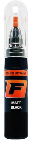 FIRANTO Lackstift SCHWARZ MATT 2-in-1 Autolack Kratzer Pinsel und Nadel Applikator Ausbesserung von Steinschlägen und Kratzern am Auto oder Felgen 15ml