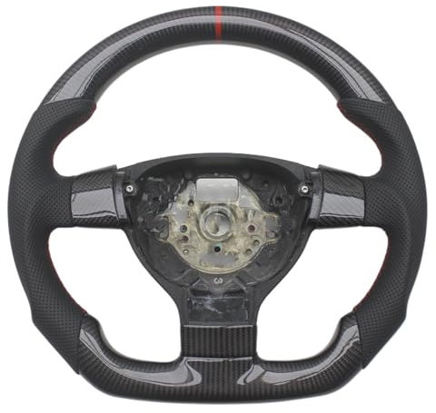 OTOZUM Kompatibel Mit VW Für J&etta Mk5 Für Golf 5 Für GTI R32 Für EOS Für Passat B6 Für Bora Für Caddy Ersatz des Autolenkrads Aus Kohlefaser Lenkräder Auto(No Buttons)