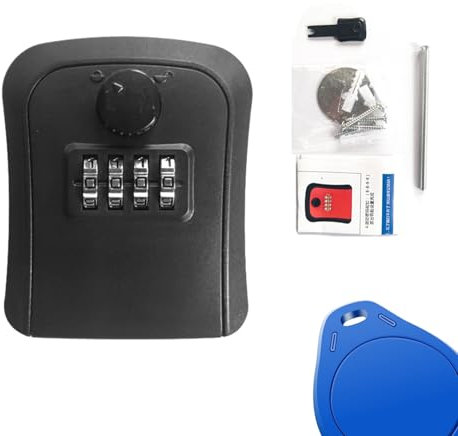Wandschlüsselverriegelungsbox | Outdoor-Safe mit 4-stelliger Kombination | Sicherung Tastenlagerbox, robuste Schlüsselabdeckung für Haustür, Garage, airbmb -Vermietung