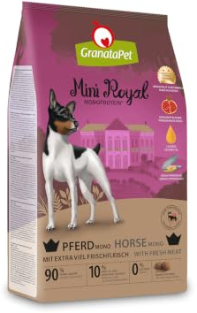 GranataPet Mini Royal Pferd Mono - Croquettes monoprotéines pour Chiens - sans céréales et sans Sucre ajouté - Aliment Complet pour Chiens Adultes - 1 kg