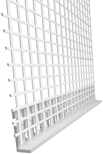 doitBau Profilo di finitura in PVC – Profilo angolare per intonaco – 10 mm spessore intonaco 12,5 cm tessuto in fibra di vetro antiurto resistente agli alcali, 50 barre da 2 m = 100 m per rivestimento