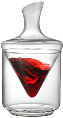 Decanter per whisky, contenitore in per liquori, elegante set di secchielli per il ghiaccio, 29,5 x 11,5 x 6 cm, decanter compatto per vino, ideale per bar, ristoranti, soggiorno, cucina, sale