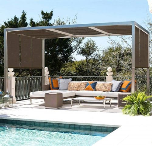 Rete Tenda A Vela Ombreggiante Rettangolare 3x4m Tenda da Sole Traspirante Tessuto Ombra Anti-UV 90% Rete Parasole Con Occhielli Balcone, Giardino, Rete Antigrandine,brown-4x4m