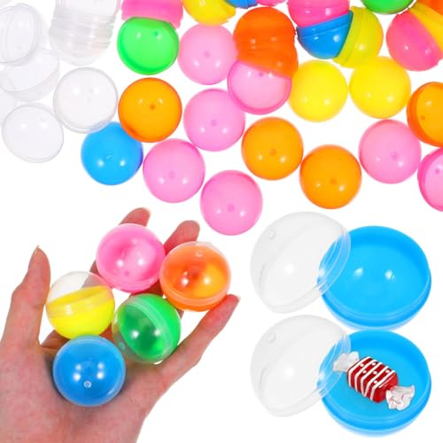100Pcs Gumball Vending Machine Capsules 1.5 inch Empty Round Capsules Plastic Small Balls Prizes Containers for Prizes Party Favors, Vending Machines