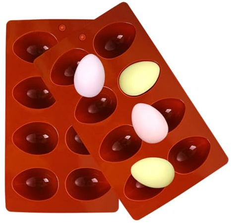 Egg Sandwich Mold - 8-Cavity Silicone Egg Pan,Oven Safe Mould Supplies 2 Piece for Gummy Chocolate Jelly Mousse Candy Bread Cake Decorating Easter Supplies