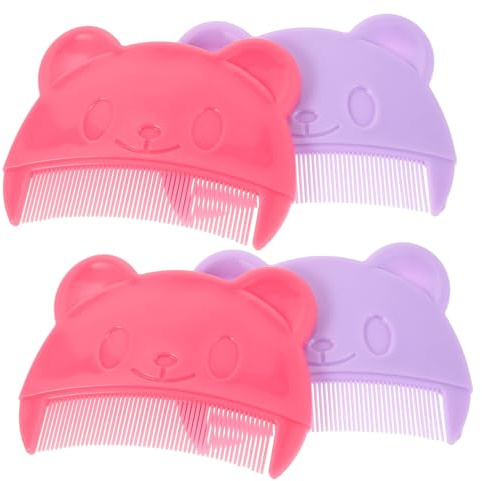 TOGEVAL 4pcs Comb Soft Hair Comb for Newborns Bear Shaped Boy Girl Grooming Tool for Bath and Grooming