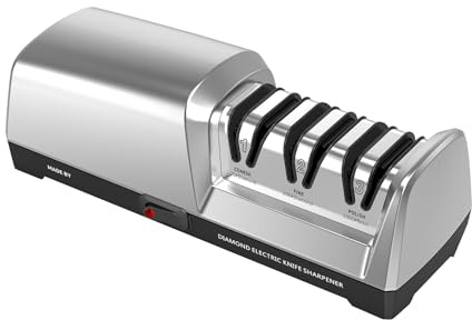Aoresac Affûteur de Couteaux électrique Haute Performance, Système à 3 étapes pour Outils de Cuisine, Lames en Céramique (Prise UE 220V)