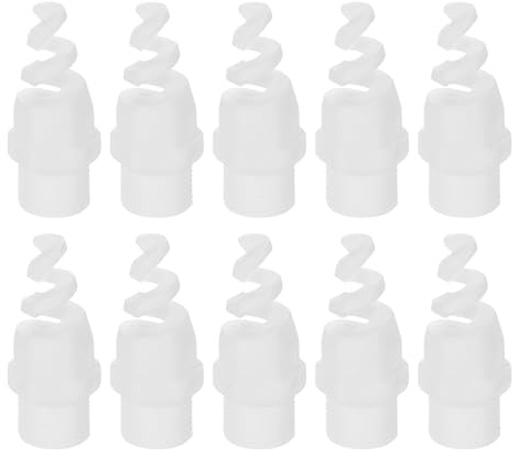 QUARKZMAN 20 Stück Spiral Kegel Düsen 3/8 Männlich PP Kunststoff Staubentfernung Sprühgerät Zerstäubung Sprinkler Für Gartenbewässerung Brandschutz Gas Kühlung Weiß