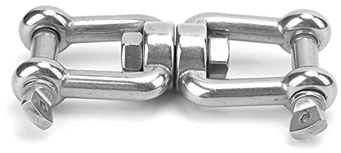 Jwthee 2pcs Marine Swivel Shackle, 316 Stainless Steel Rolling Chain Link, Universal Heavy Duty Swivel Fitting