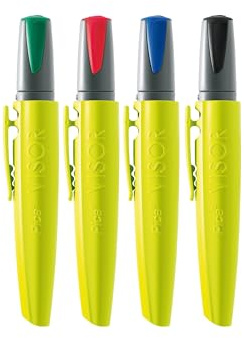 Pica Visor 4er Boardmarker-Set I Nachhaltige Boardmarker für Whiteboards | Vier Farben I trocknet nie aus I nachfüllbar I rückstandslos entfernbar I für Whiteboards, Schultafeln und Glas