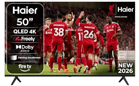 Haier 50 S80GUF QLED Smart TV with Fire TV, Freely, Dolby Audio, Gaming Accelerator, Bluetooth, HDMI 2.1