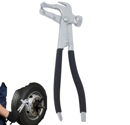 Carbon Steel Tyre Wheel Weight Pliers, 9.5 Inch Balancer Removal Tool with PVC Grip for Fitting Removing Cutting Tyre Weights in Garage Repair and Workshop Use, Red/Black(Black)