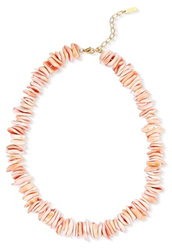 GAVU Collar Mujer Chunky de Verano para Playa con Conchas Rosas Irregulares, Collar Boho Mujer de Playa con Caja Joyero