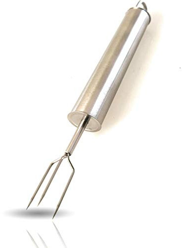 Kerafactum Pellkartoffelspieß Kartoffel Spiess Pellkartoffelgabel Gabel Zacken Schutz Dreizack Pellkartoffel Schälen Spieß Kartoffelspieß Edelstahl 3 Zack Zinken Mais Kolben Maiskolben geeignet