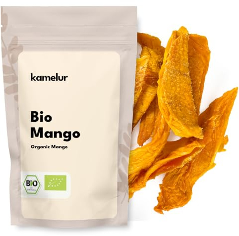 Kamelur Mango BIO Essiccato, Senza Solfiti E Senza Zucchero - Strisce Di Mango BIO Essiccato Senza Zucchero 1 Kg (Confezione Da 1)