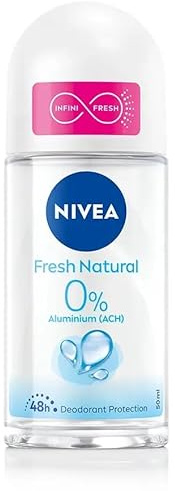NIVEA Deo Roll-on Women „Fresh Natural“ 0% Aluminium, Anti-Perspirant - 6er Pack (6 x 50 ml)