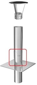 Schornsteinverlängerung Kaminverlängerung einwandig DN Ø 180 mm 0,5 m + Reinigung + Haube