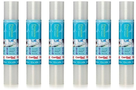 Con-Tact Premium Plus Strapazierfähige, Nicht klebende Regal-und Schubladeneinlage, Stoff, Gerippt, transparent, 12 x 6', 6