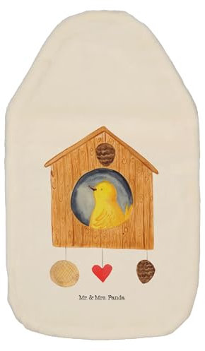 Mr. & Mrs. Panda Wärmflasche Vogel Haus - Geschenk, Tiere, unser Haus, lustige Sprüche, Bettflasche, Gute Laune, Wärmflaschenbezug,