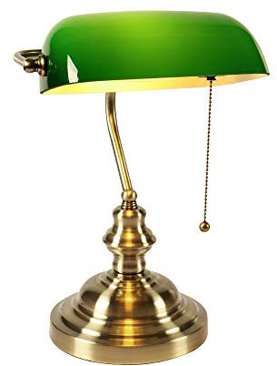 Newrays Glass Bankers Schreibtischlampe (Grün)