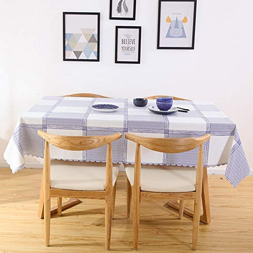 Tovaglia, Azzurro Ondulato Tovaglia Plaid Plaid Bianco Decorazione In Stile Rustico A Prova Di Olio Tabella Esterna Coperta Di Stoffa, Pulire Grande Tovaglia, Usato Per Il Tavolo Da Cucina Tavola Dec