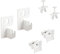 Par de estanterías para instalación rápida en pared con abrazaderas y separadores para radiador tubular de columna - Color blanco - Ajuste de distancia desde la pared (30 - 40 mm) - 2 piezas.