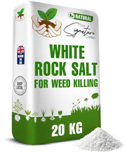 Rock Salt Weed Killer 20kg Bag, Natural Driveway Patio Weed Control Salt