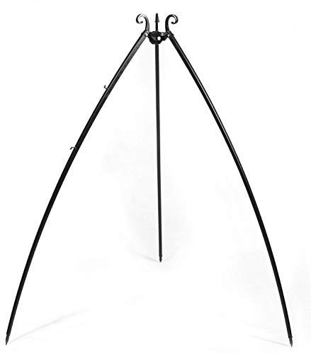 Telaio a tre zampe H 200 cm in acciaio naturale Grill Tripod Grill girevole CookKing