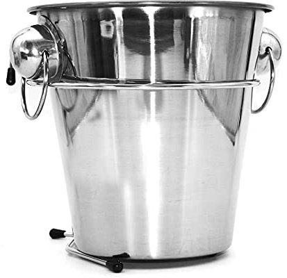 intergrill Edelstahl Sektkübel Champagnerkühler 22 cm Durchmesser | Mit Hängevorrichtung | rostfreies Barzubehör | Getränkekühler für Champagner Wein Bier Sekt
