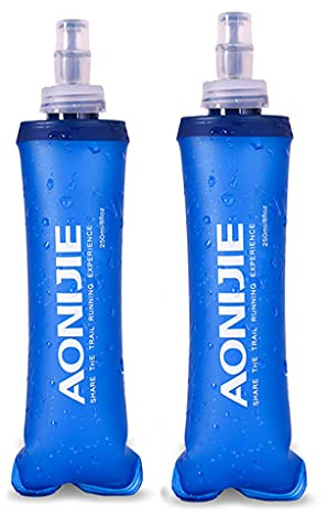 LOVARTS BEAUTY 2 PCS TPU Zusammenklappbare Trinkflasche Sportflasche BPA-Frei Weiche Flasche für Trinkrucksack Fahrrad Sport Laufen Fitness Wandern Radfahren Klettern (250ML-2 Stück)