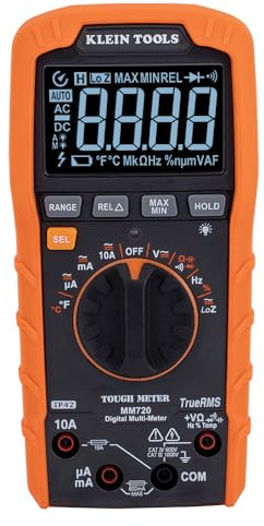 Klein Tools MM720 Digital Multimeter, Auto-Ranging TRMS, Low Impedance (LOZ), 1000V AC/DC Voltage, 10A AC/DC Current, 60 MOhmsResistance