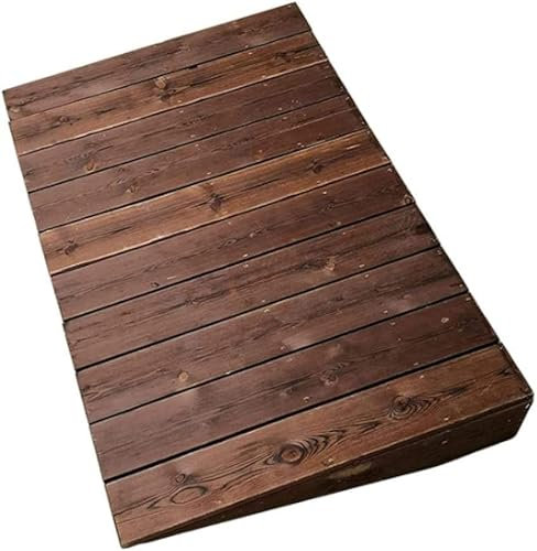 BBZY 12-Zoll-Rollstuhlrampe aus robustem Holz mit Rutschfester Oberfläche. Innovative breite Schwellenrampe für Heimtreppen. Schwellenrampe