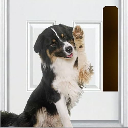 Deck the Door Decor Kratzschutzplatte für Hunde, elegantes eloxiertes Aluminium für alle Türarten, haustiersicher, polierte Kanten und abgerundete Ecken, magnetische Halterung, ölgeriebene Bronze,