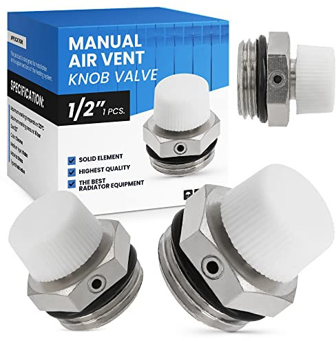 Tappo manuale per valvola di sfiato del radiatore in ottone nichelato 1/2 pollici vite di sfiato del riscaldamento semplice sfiato