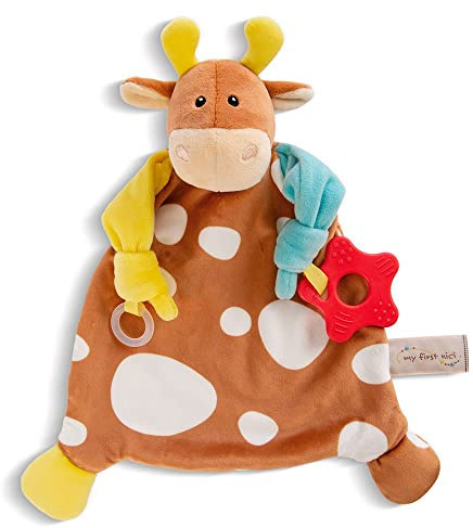 NICI Schmusetuch Kuh 25 x 25 cm – niedliches Schnuffeltuch ab 0 + Monaten, Kuscheltuch für Mädchen, Jungen & Babys, 48892, tolle Geschenkidee, beige